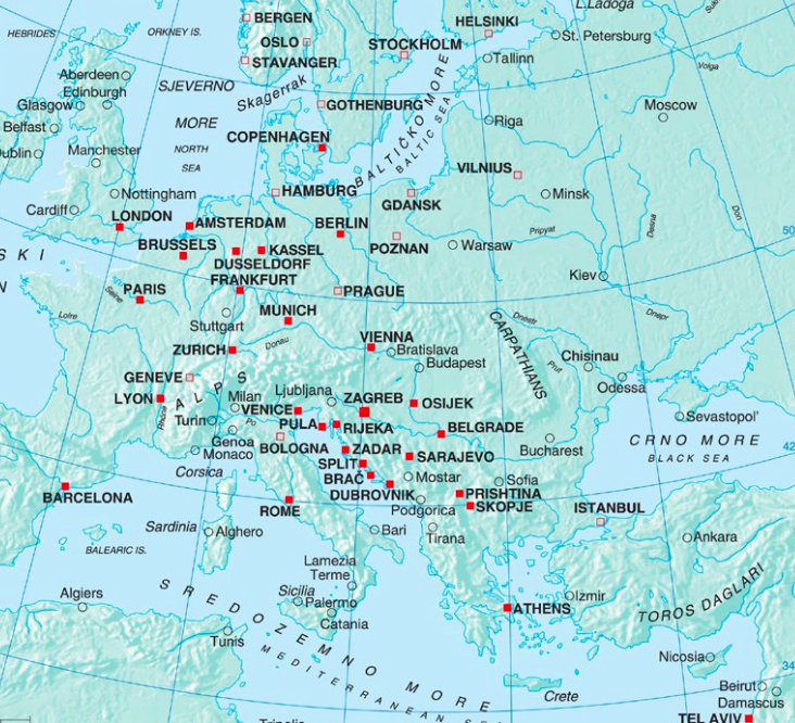 Croatia Airlines Route Map